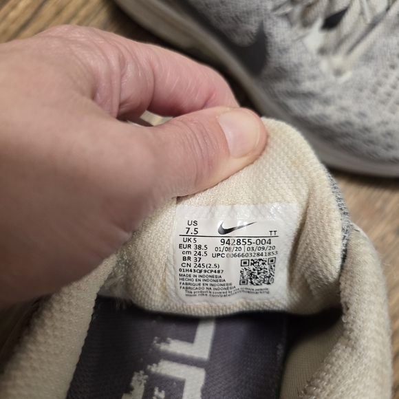 NIKE Air Zoom Pegasus 35  Gray Nylon Running Sneakers Shoes Size 7.5 - Picture 6 of 6